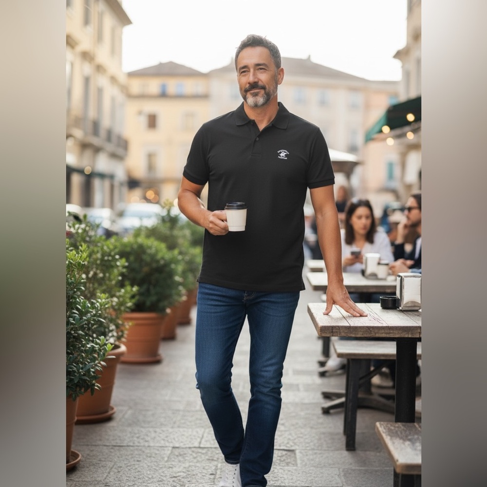 Beverly Hills Polo Club Black Polo Shirt